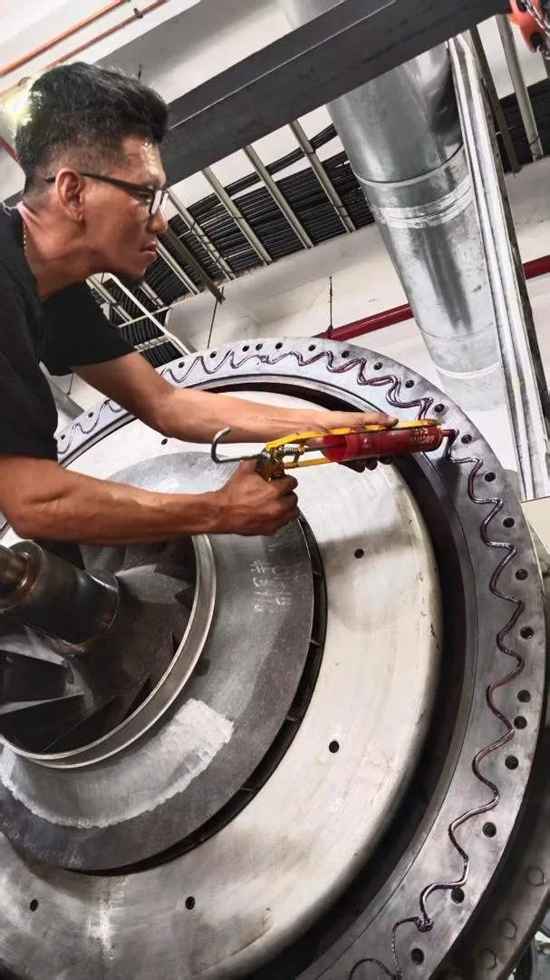 Trane chiller Malaysia bearing replacement during CenTraVac chiller overhaul